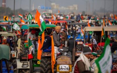 Farmers tractor march protest