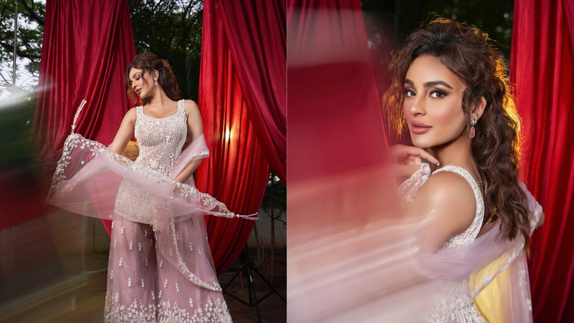 Seerat Kapoor Gives Soothing Girl Next Door Vibes In A Peach-Embellished Sharara Set Costing An Entire Look Worth Rs 1 Lakh  