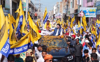 AAP Candidate Pawan Fauji Files Nomination with Rajya Sabha MP Raghav Chadha Present