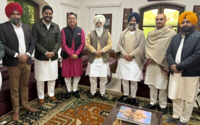 Aam Aadmi Party Punjab President Aman Arora, along with party leaders, had the privilege of meeting and seeking blessings from the esteemed Baba Gurinder Singh Dhillon Ji, Chief of Dera Beas, and Jasdeep Singh Gill Ji.